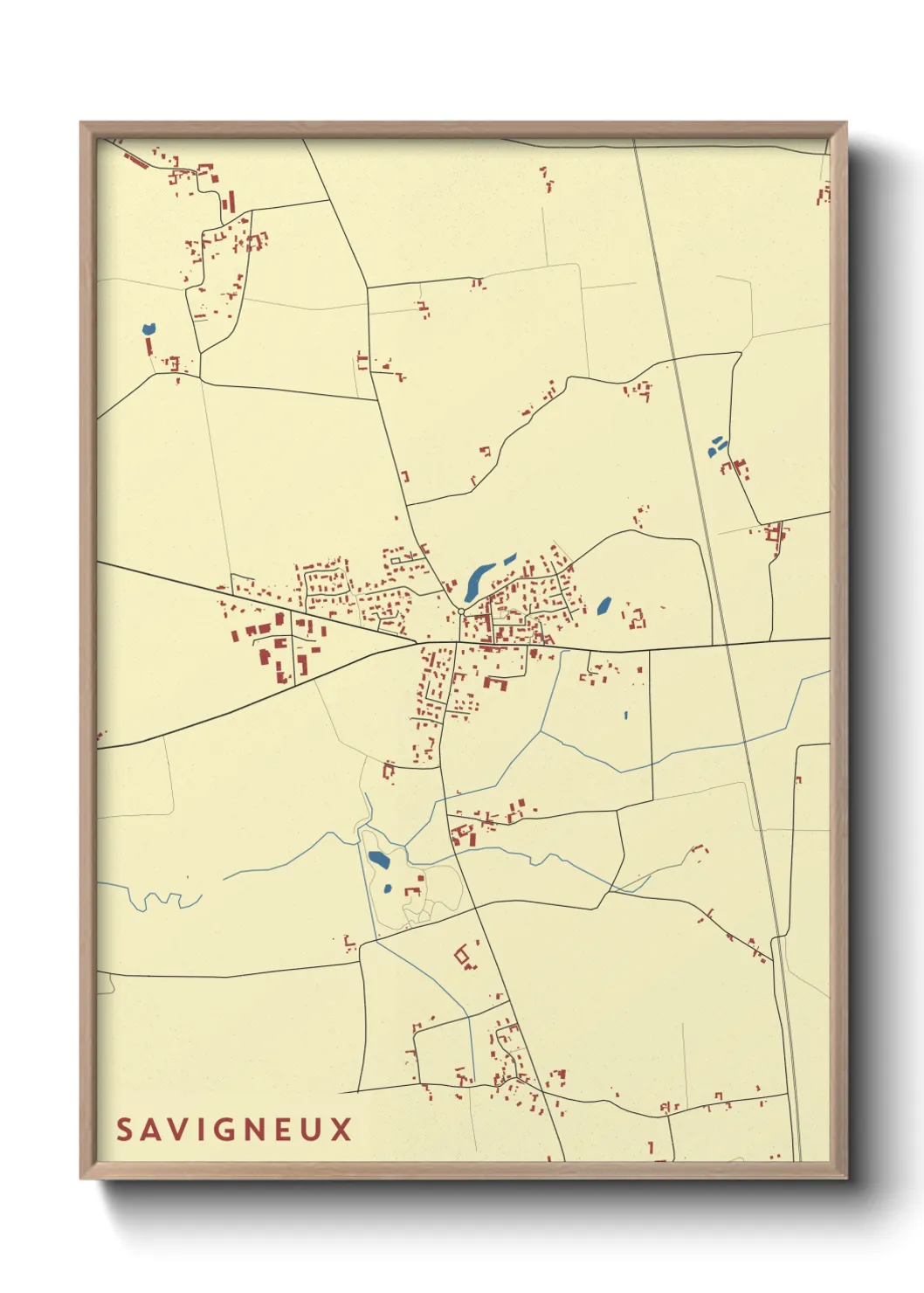 Une affiche de carte sur Savigneux