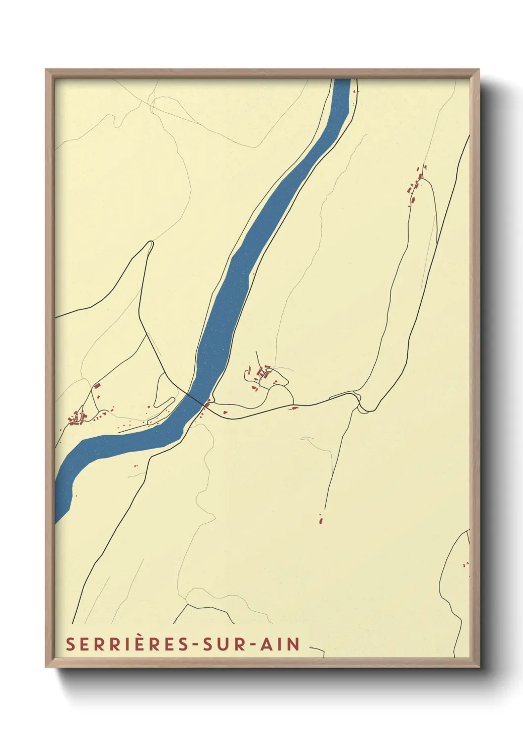 Un poster carteSerrières-sur-Ain
