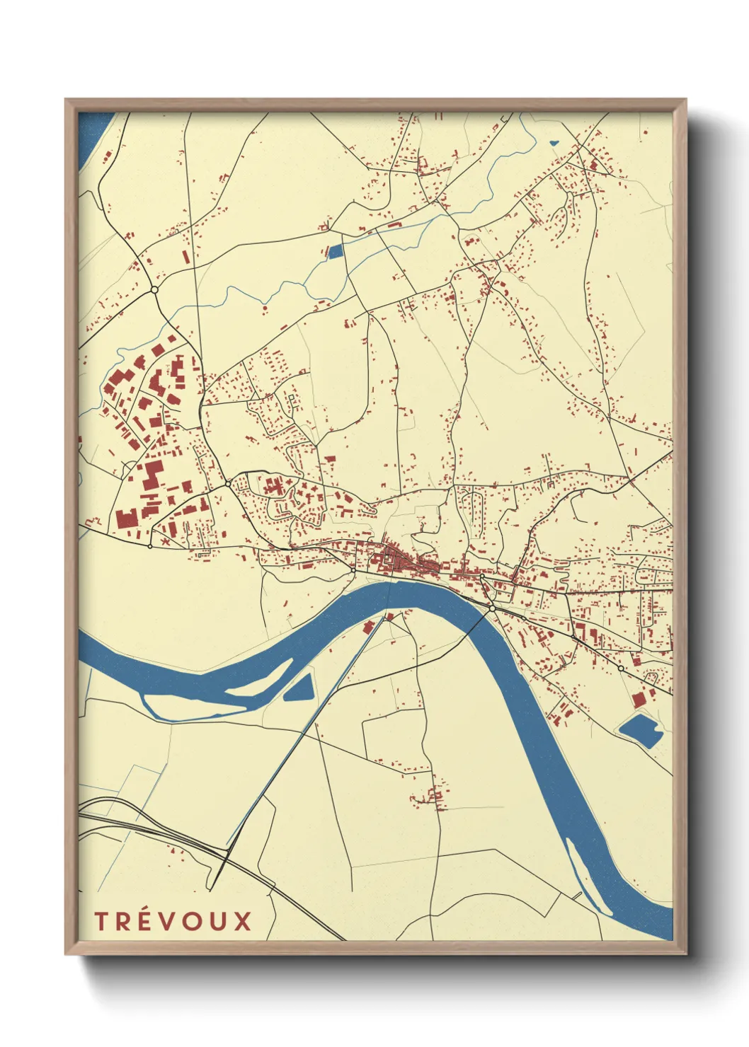 Une affiche de carte sur Trévoux