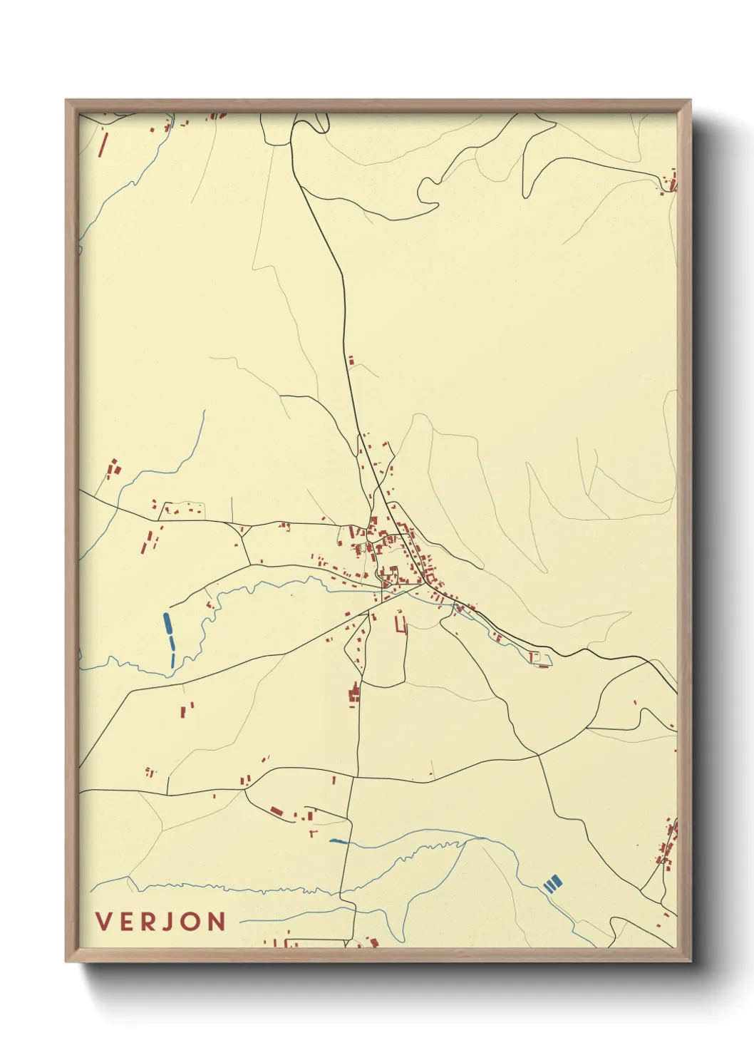 Une affiche de carte sur Verjon