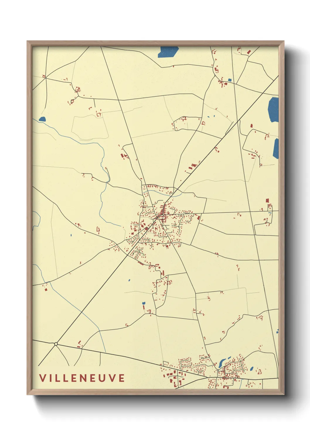 Une affiche de carte sur Villeneuve