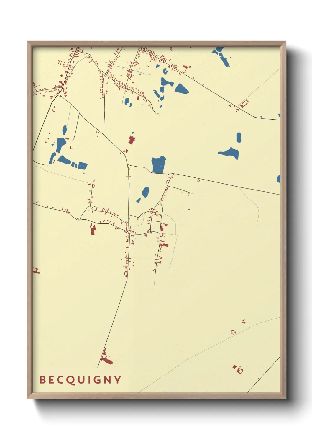 Une affiche de carte sur Becquigny