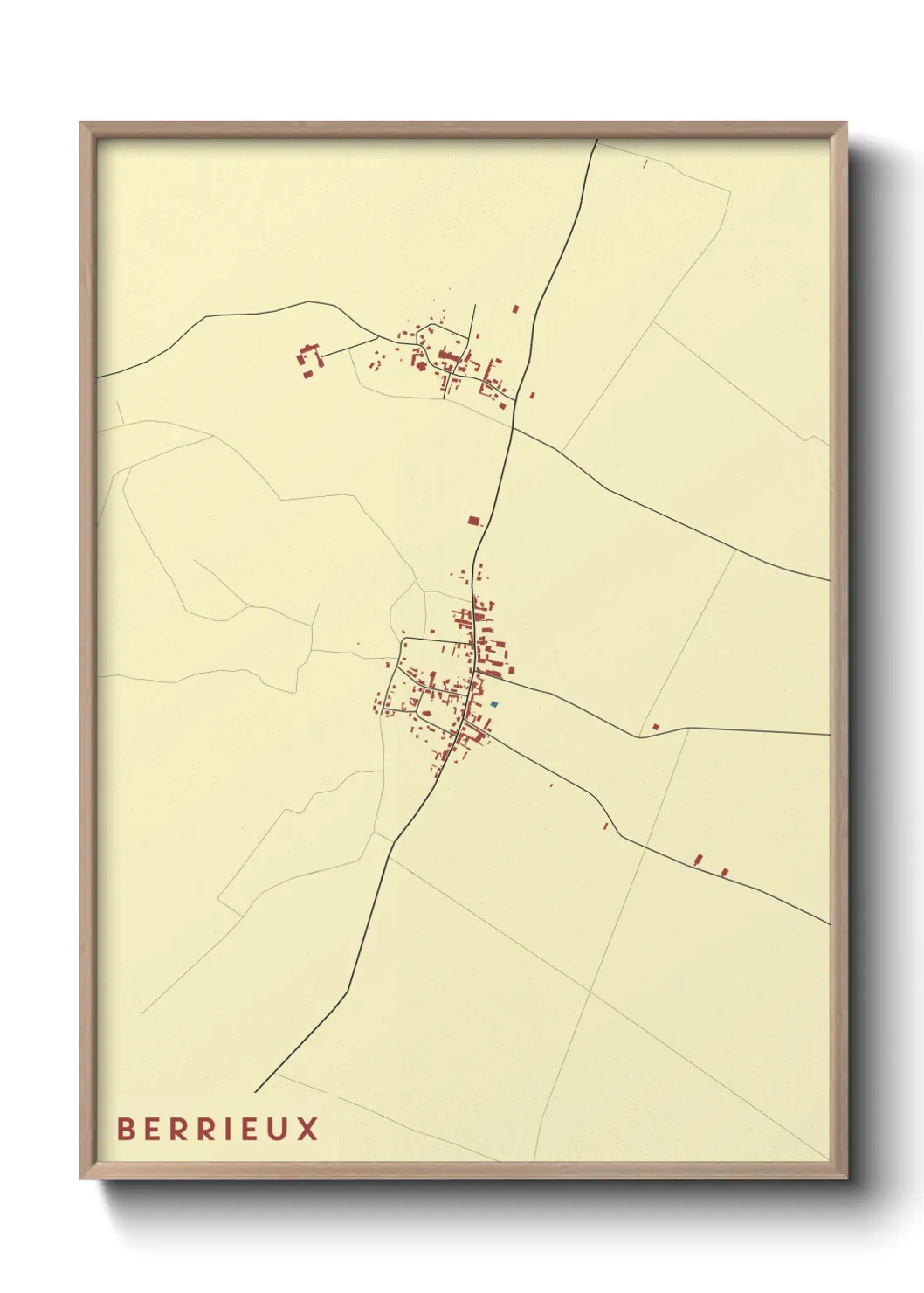 Une affiche de carte sur Berrieux