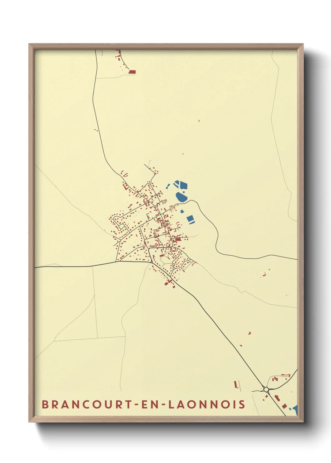 Une affiche de carte sur Brancourt-en-Laonnois