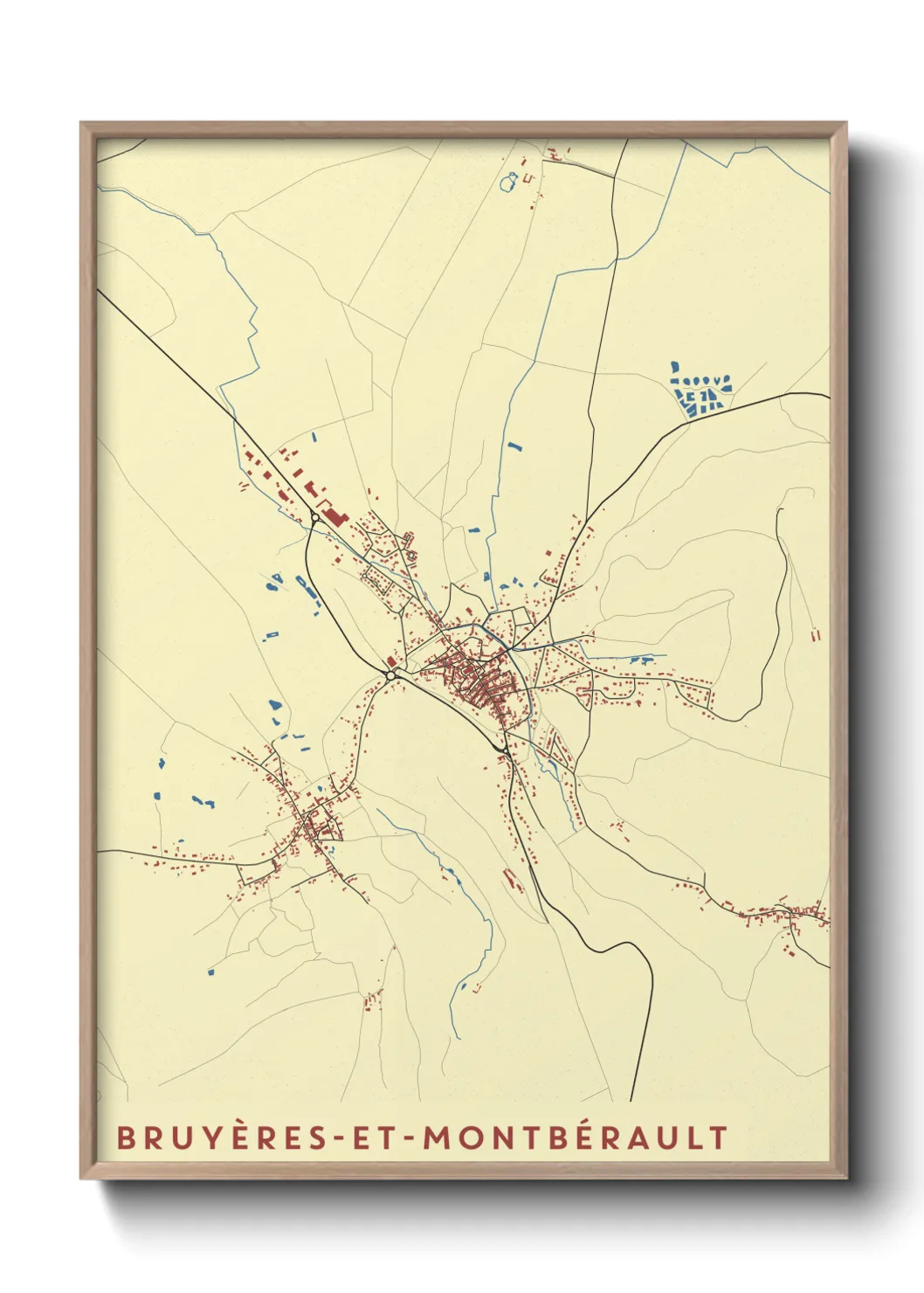 Un poster carteBruyères-et-Montbérault