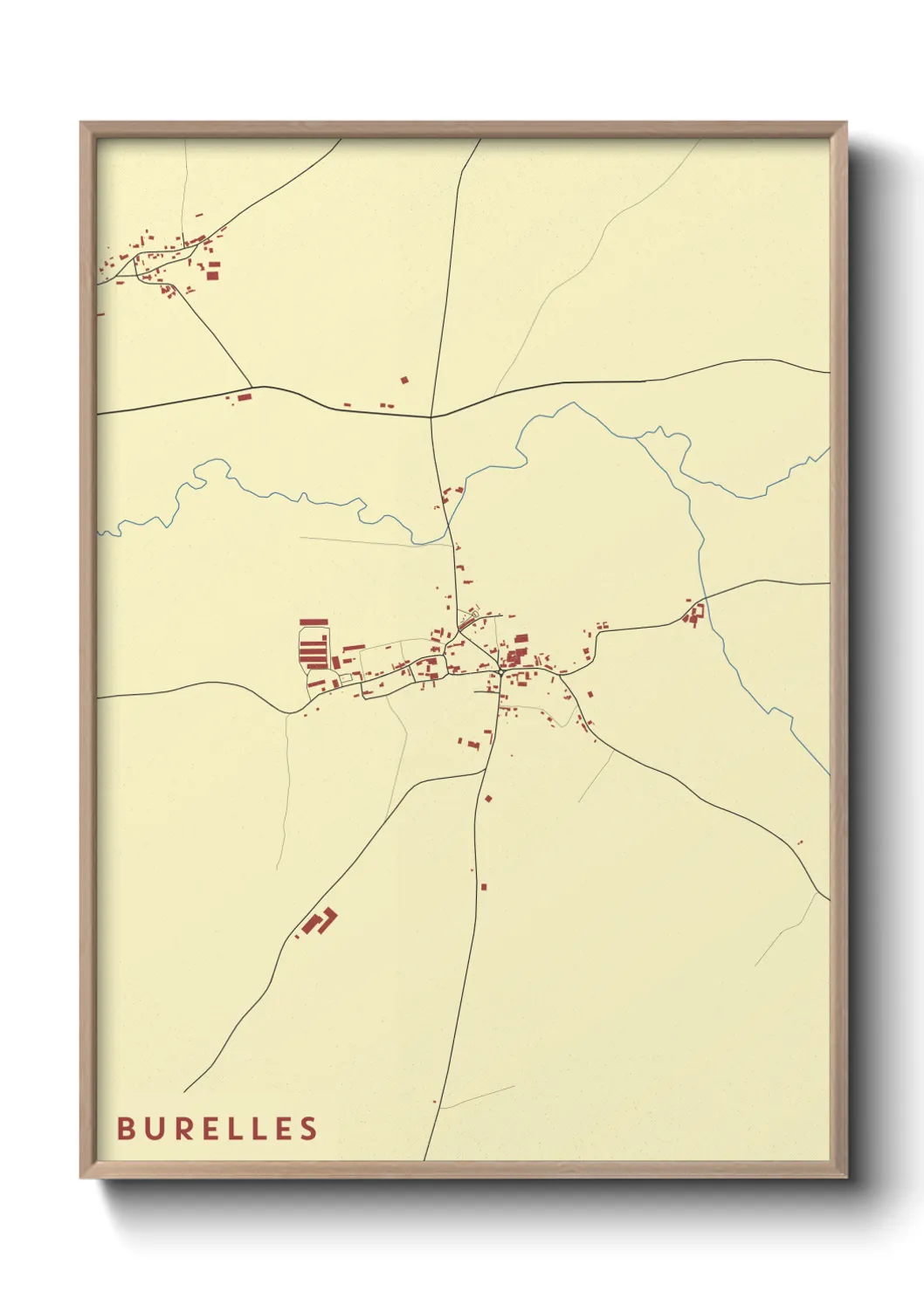 Une affiche de carte sur Burelles