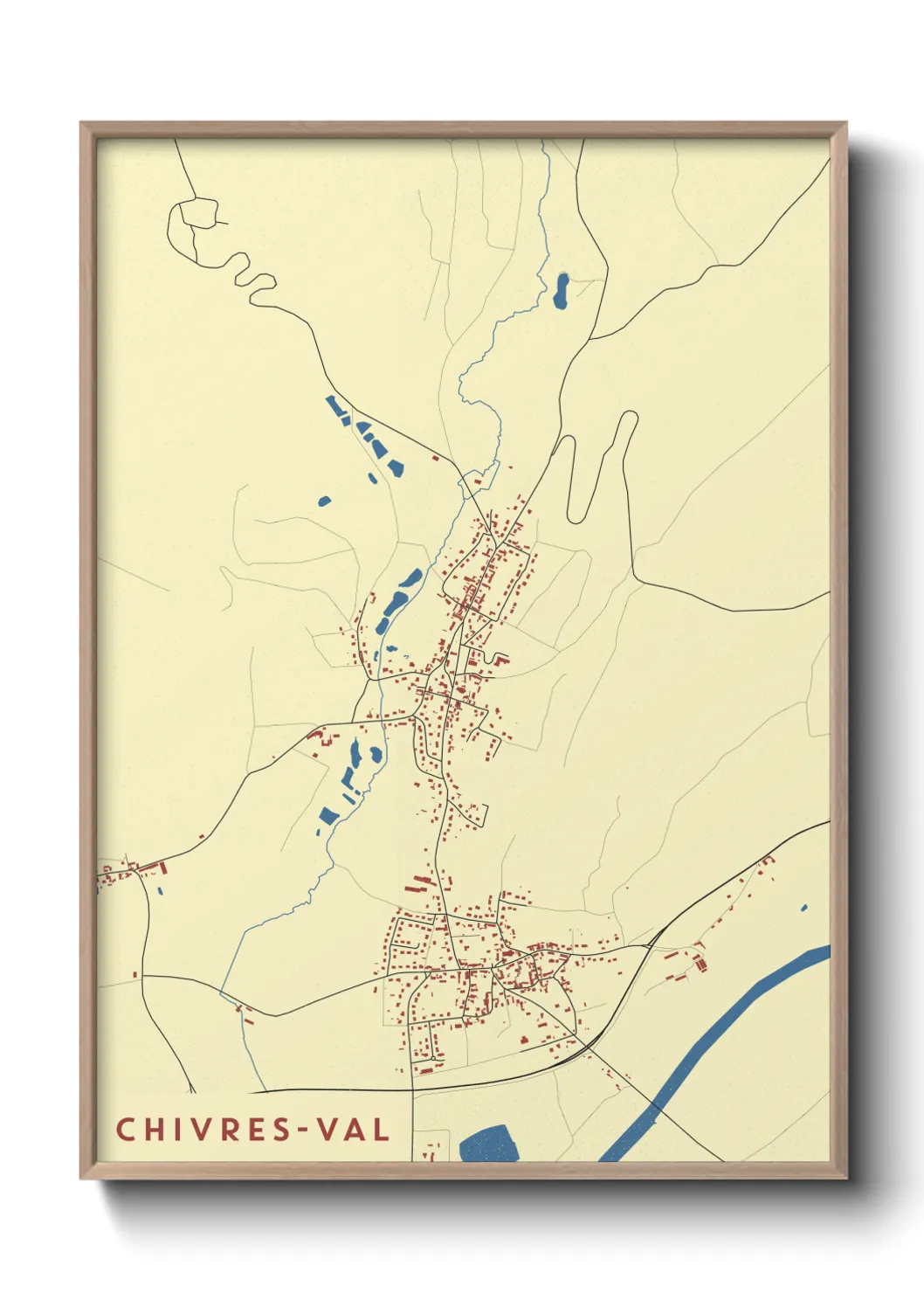 Une affiche de carte sur Chivres-Val