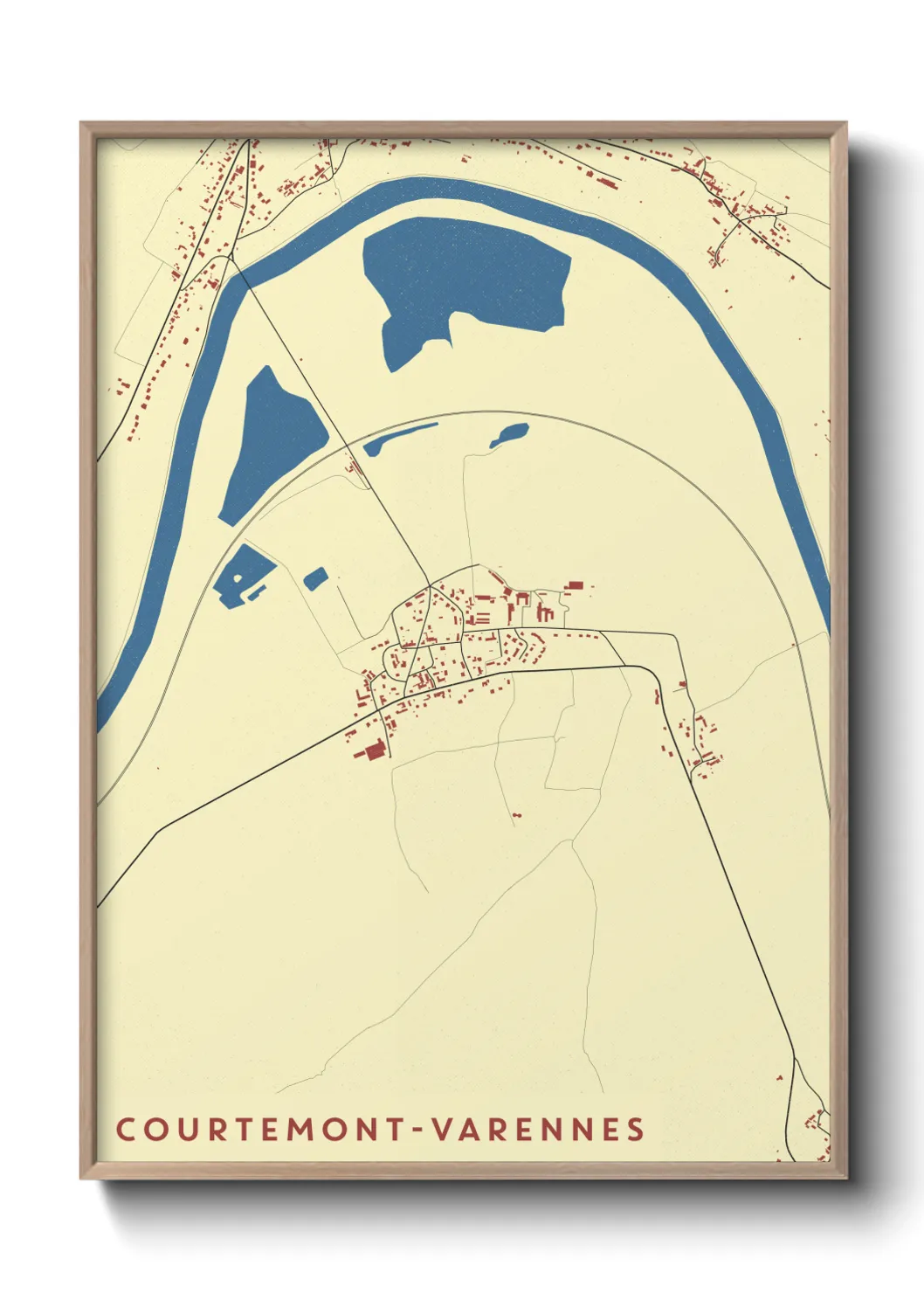 Une affiche de carte sur Courtemont-Varennes