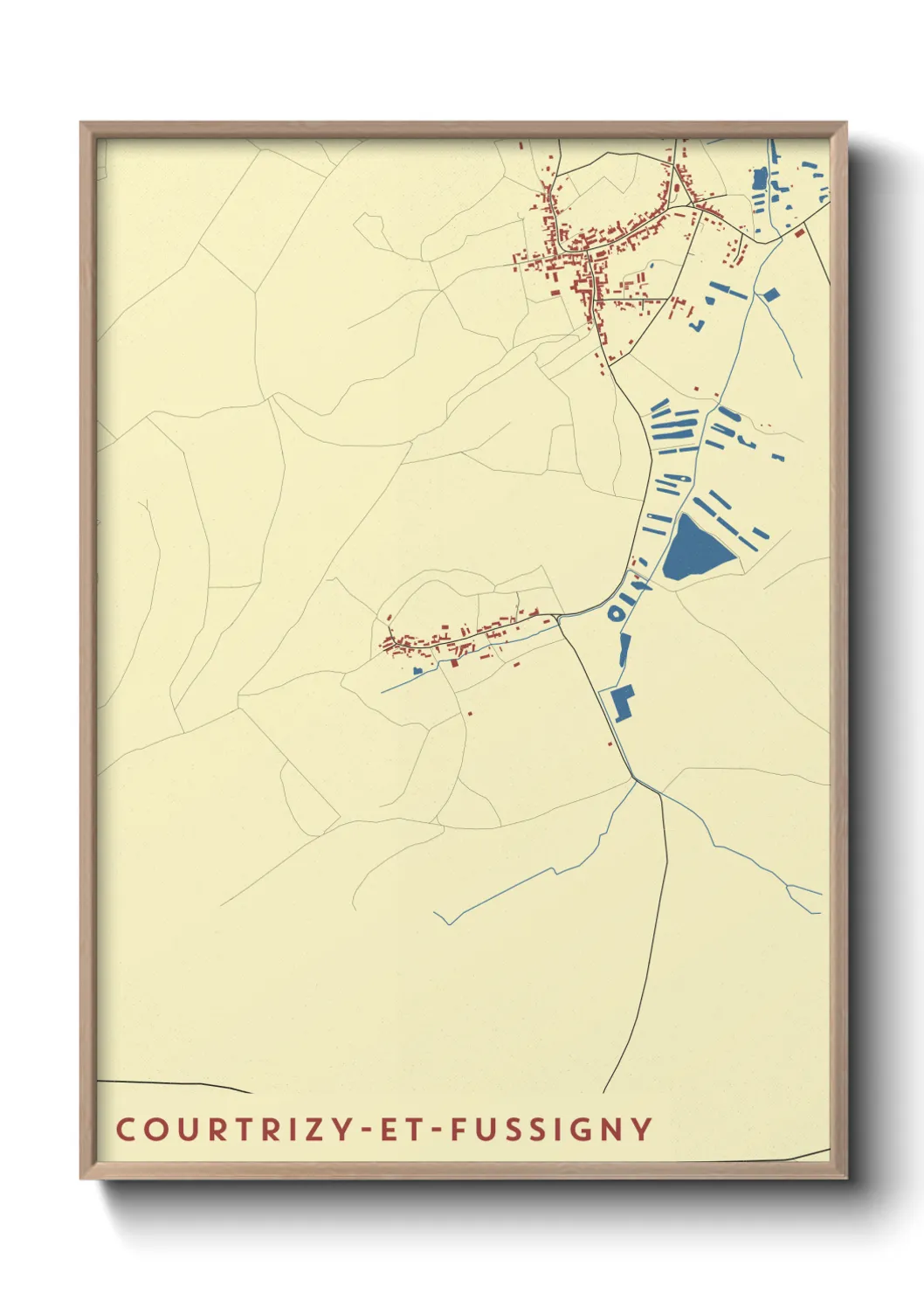 Un poster carteCourtrizy-et-Fussigny