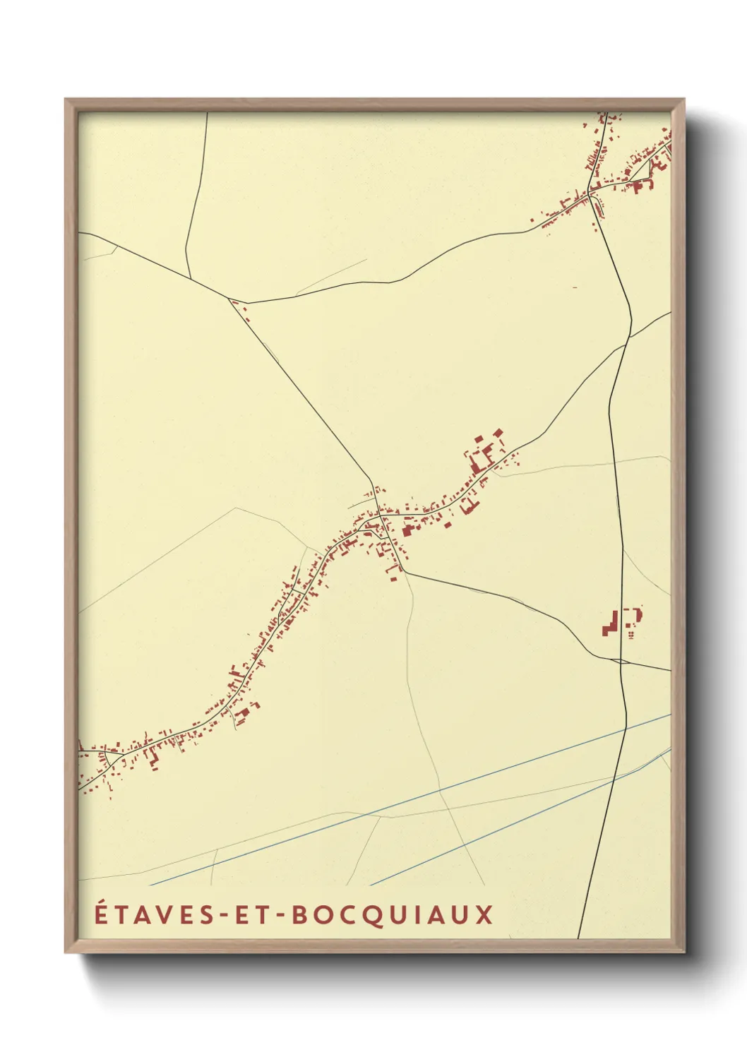 Une affiche de carte sur Étaves-et-Bocquiaux