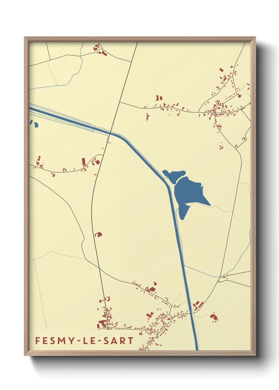 Une affiche de carte sur Fesmy-le-Sart