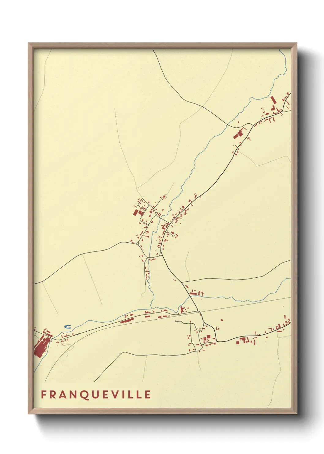 Une affiche de carte sur Franqueville