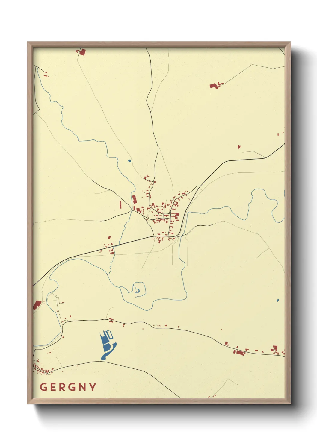 Une affiche de carte sur Gergny