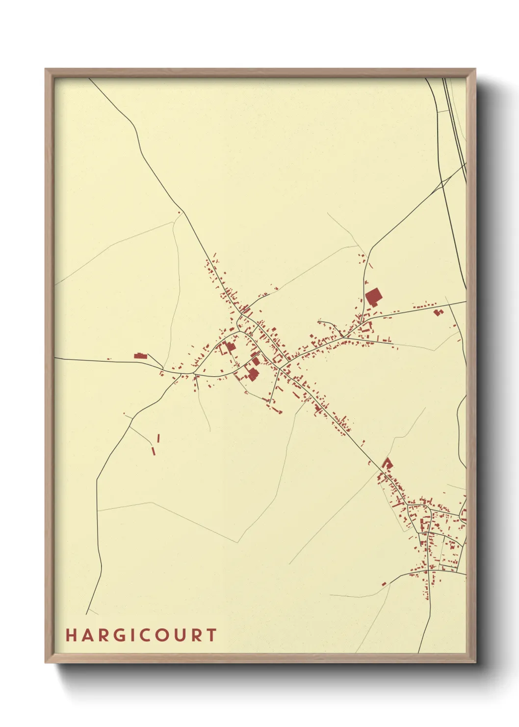 Une affiche de carte sur Hargicourt