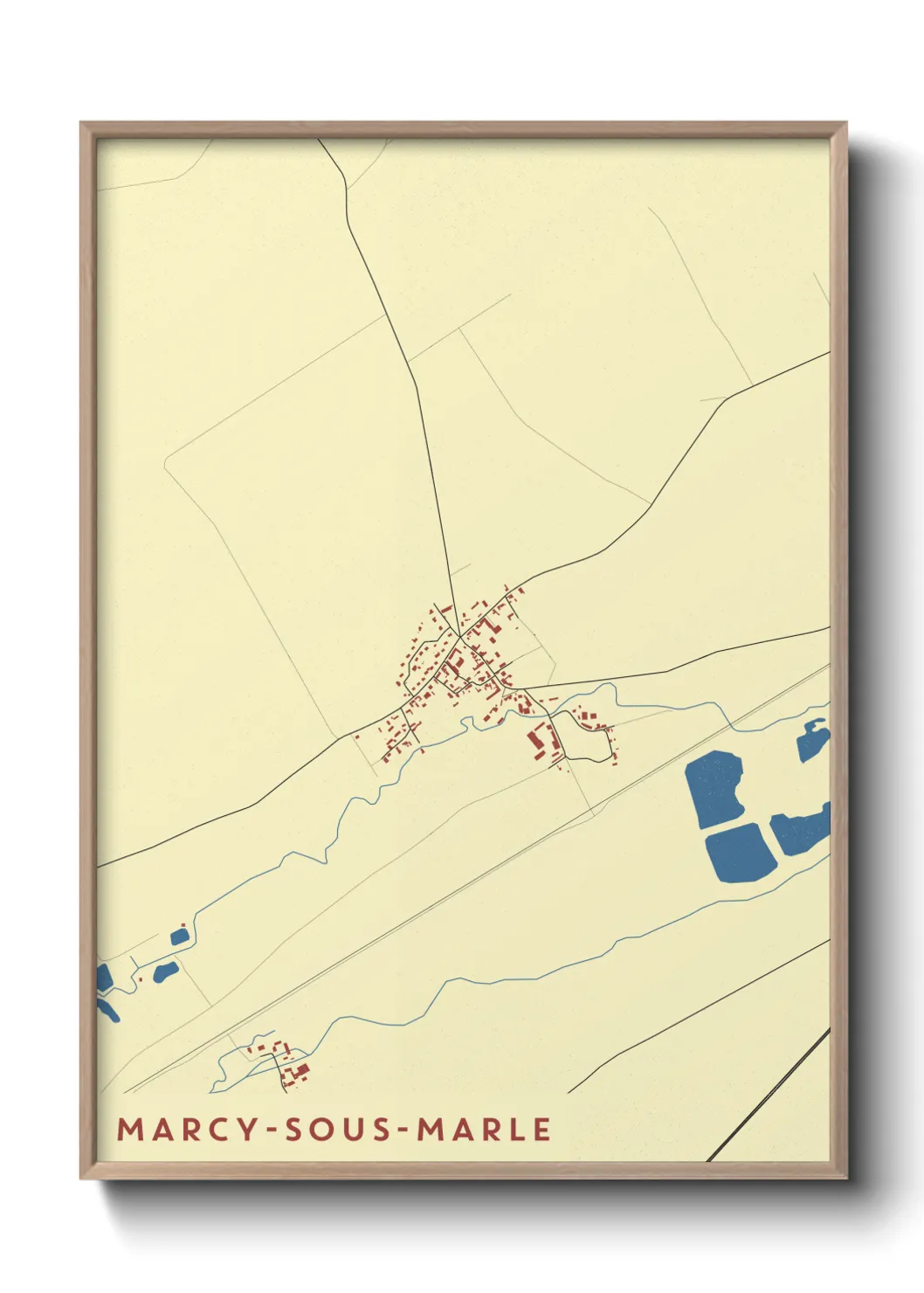 Une affiche de carte sur Marcy-sous-Marle