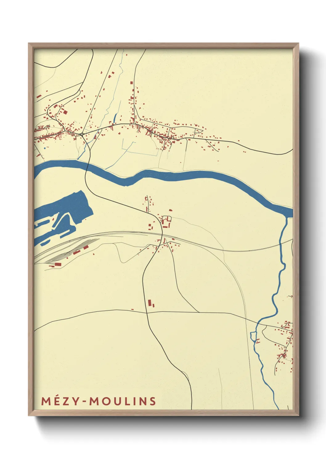Une affiche de carte sur Mézy-Moulins
