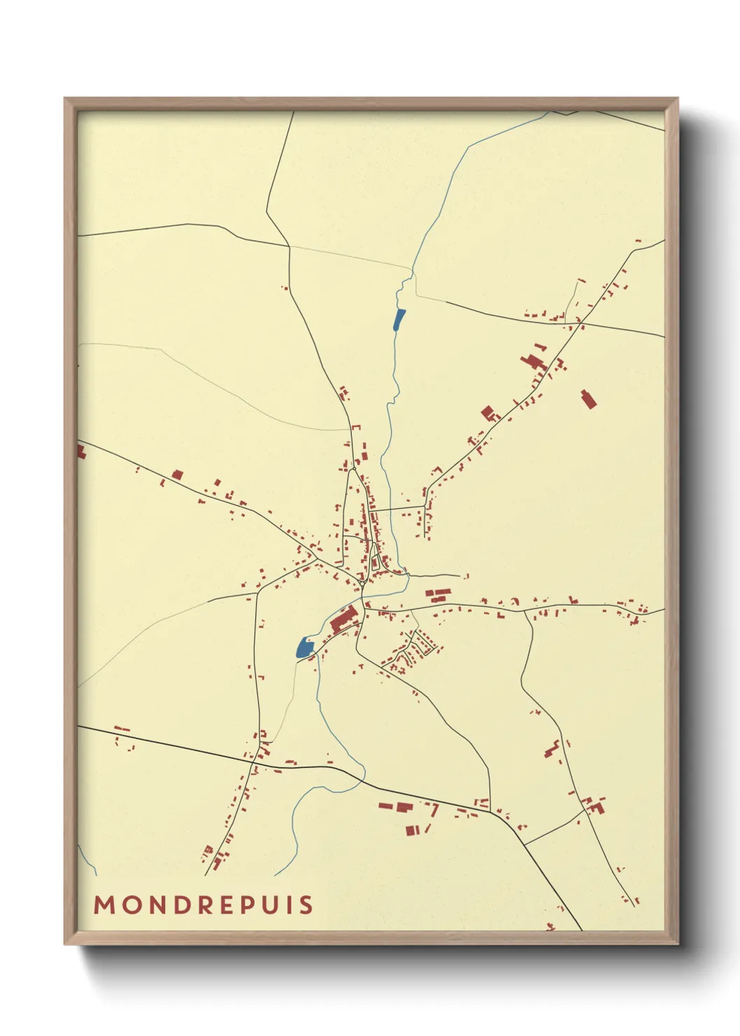 Une affiche de carte sur Mondrepuis