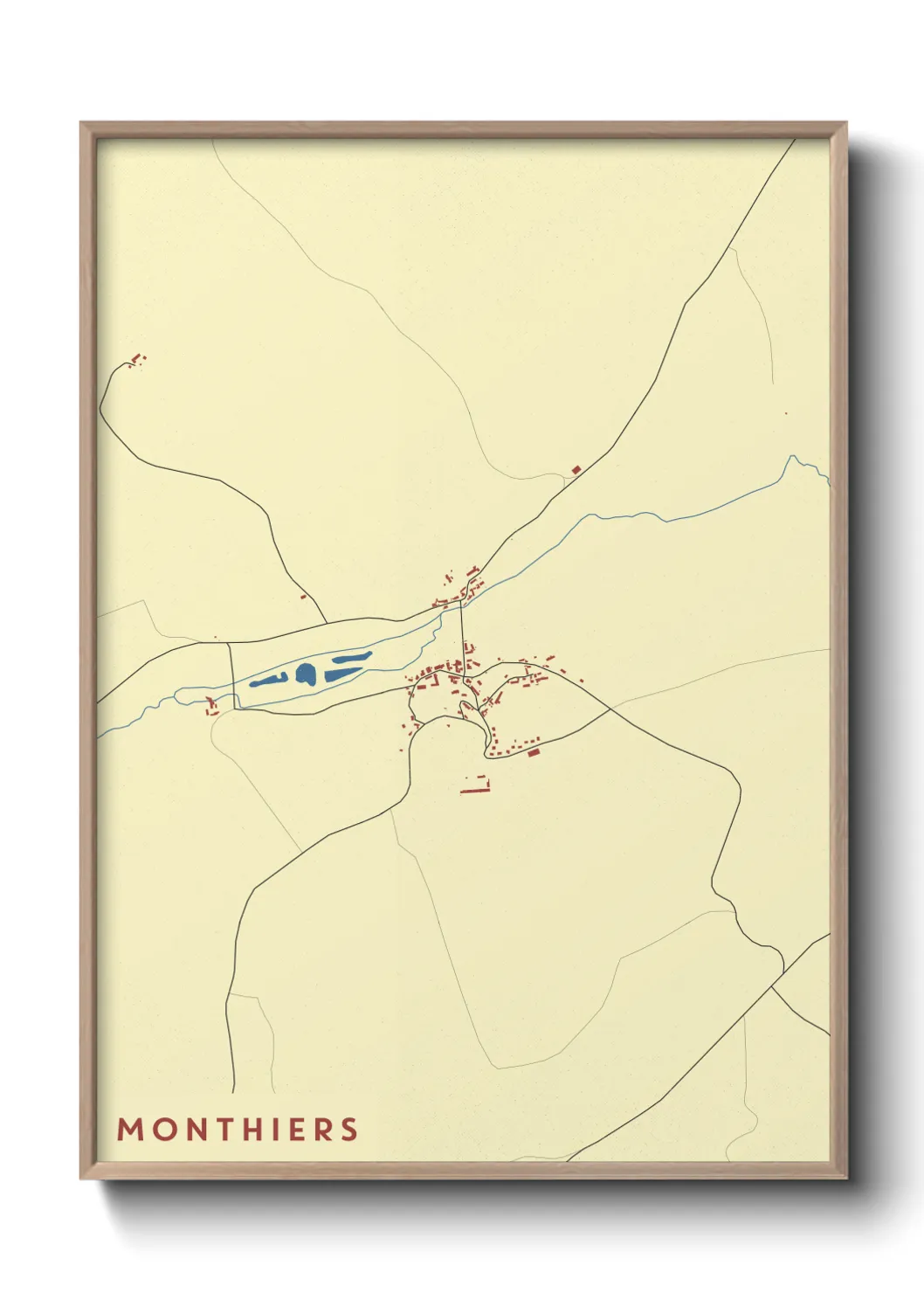 Une affiche de carte sur Monthiers