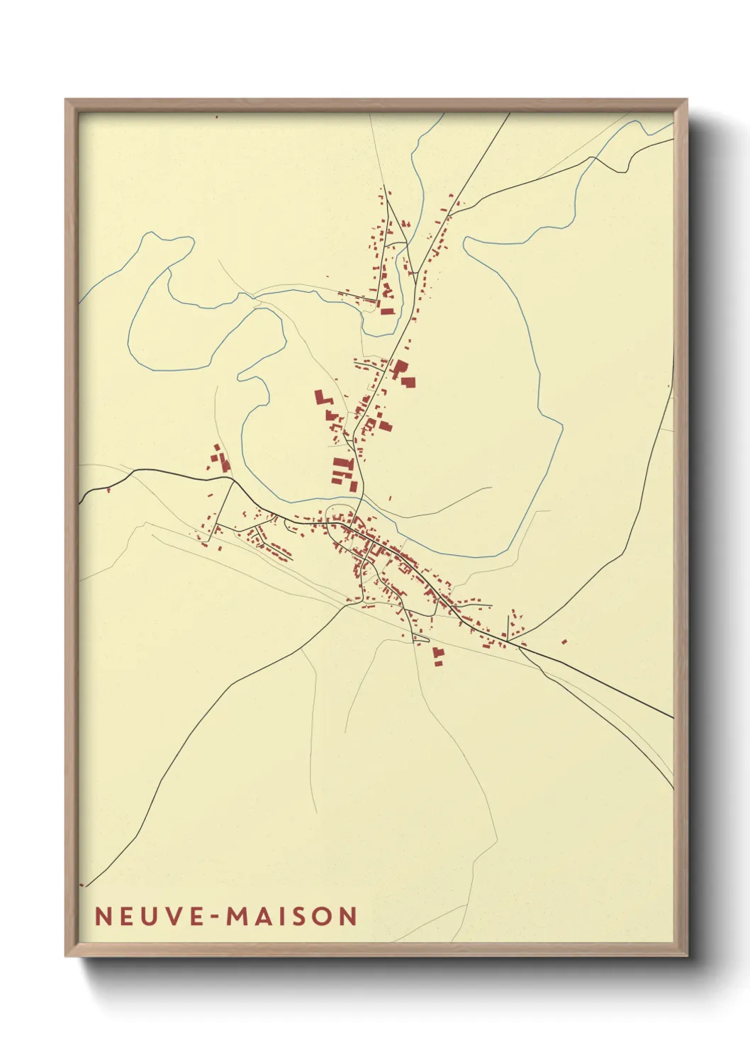 Une affiche de carte sur Neuve-Maison