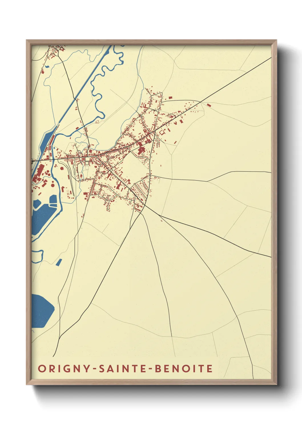 Un poster carteOrigny-Sainte-Benoite