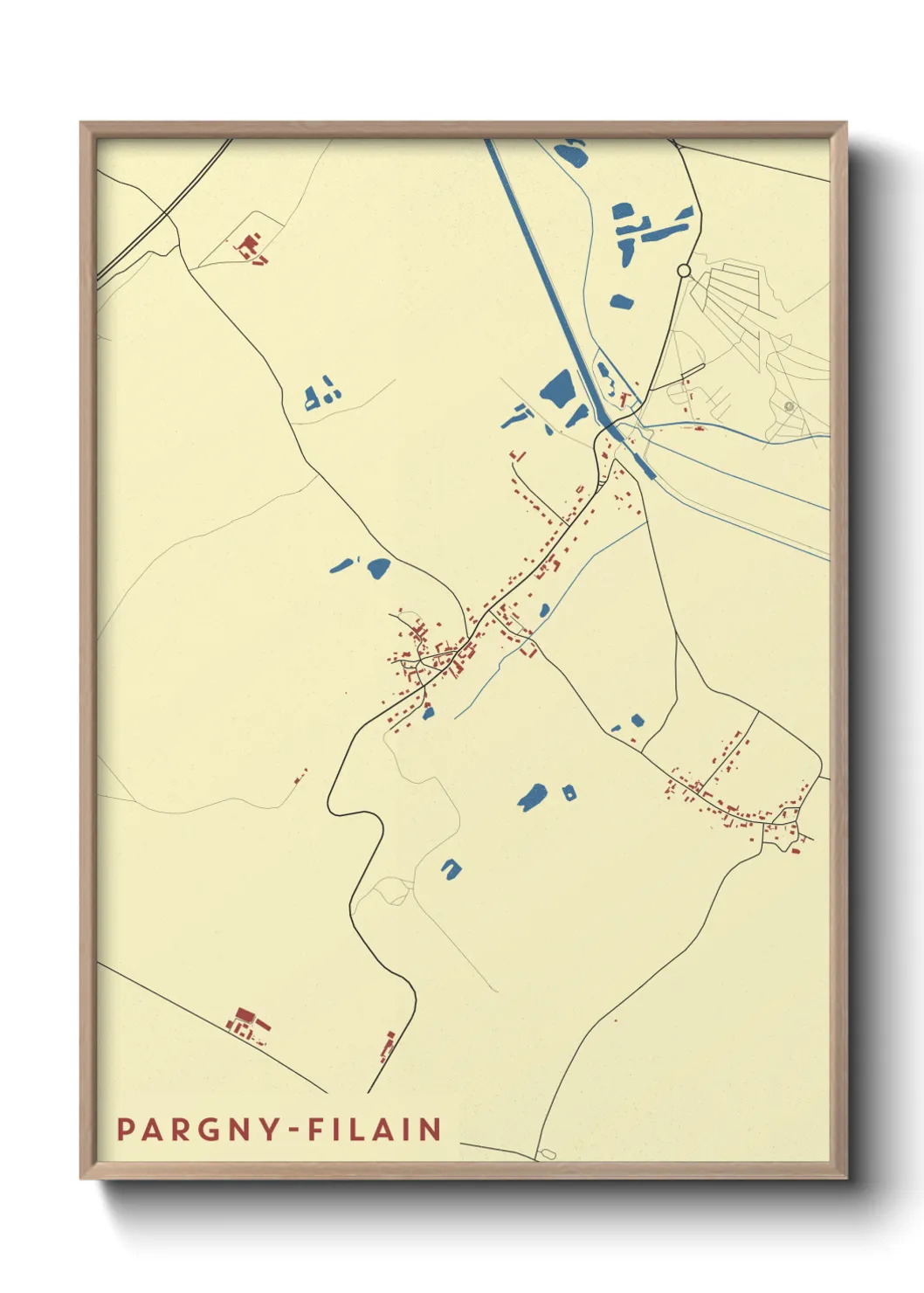 Une affiche de carte sur Pargny-Filain