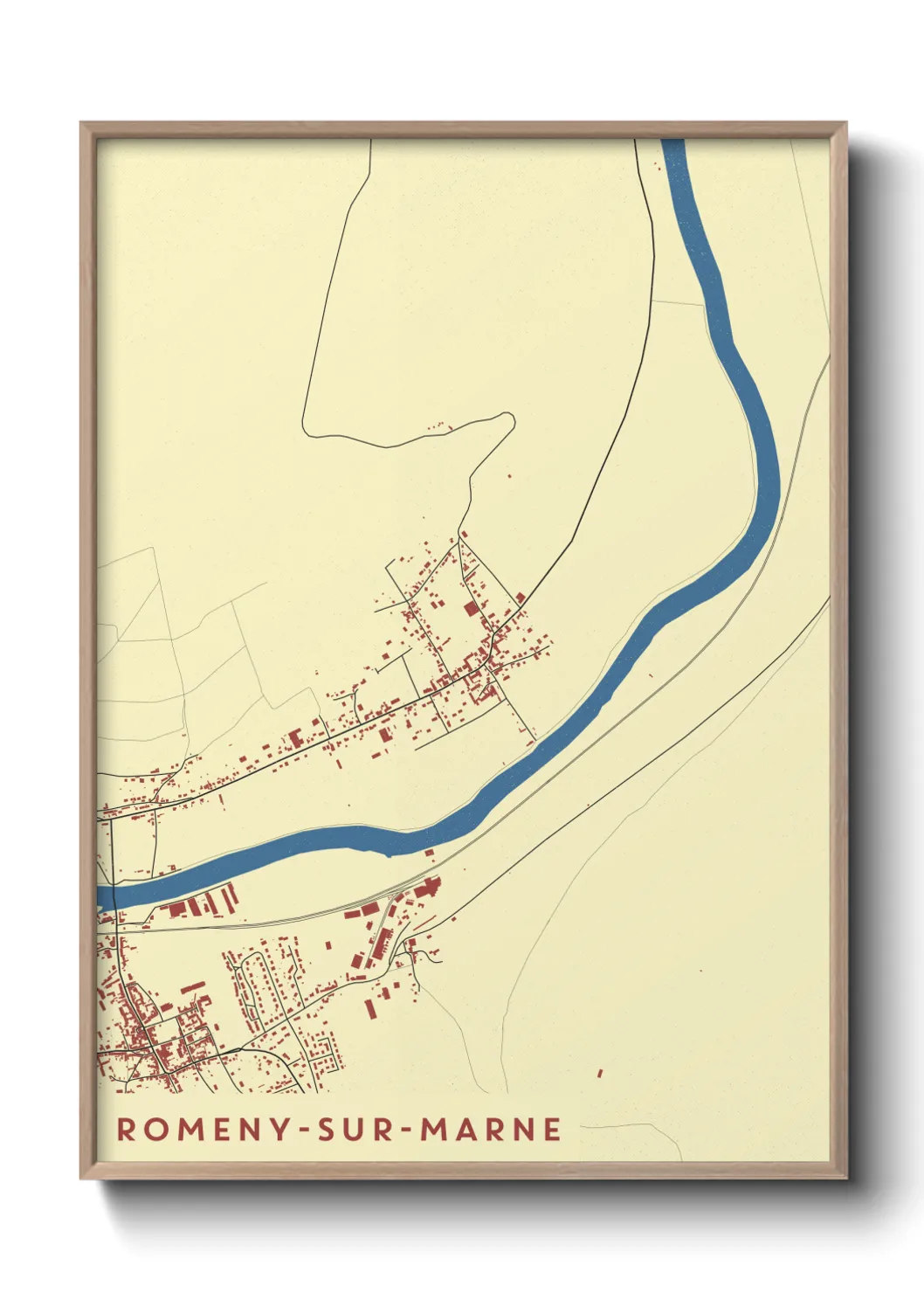 Une affiche de carte sur Romeny-sur-Marne