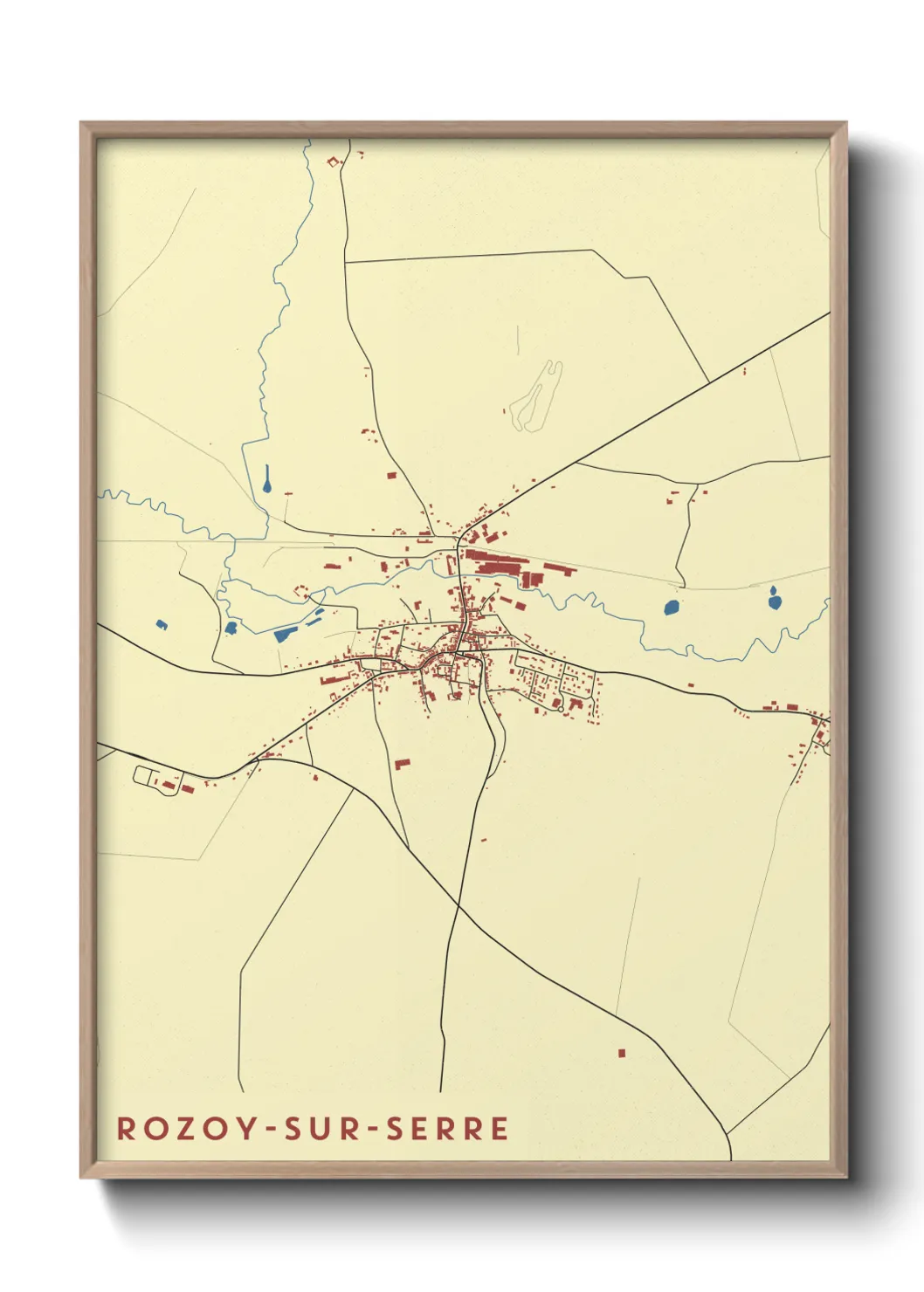 Une affiche de carte sur Rozoy-sur-Serre