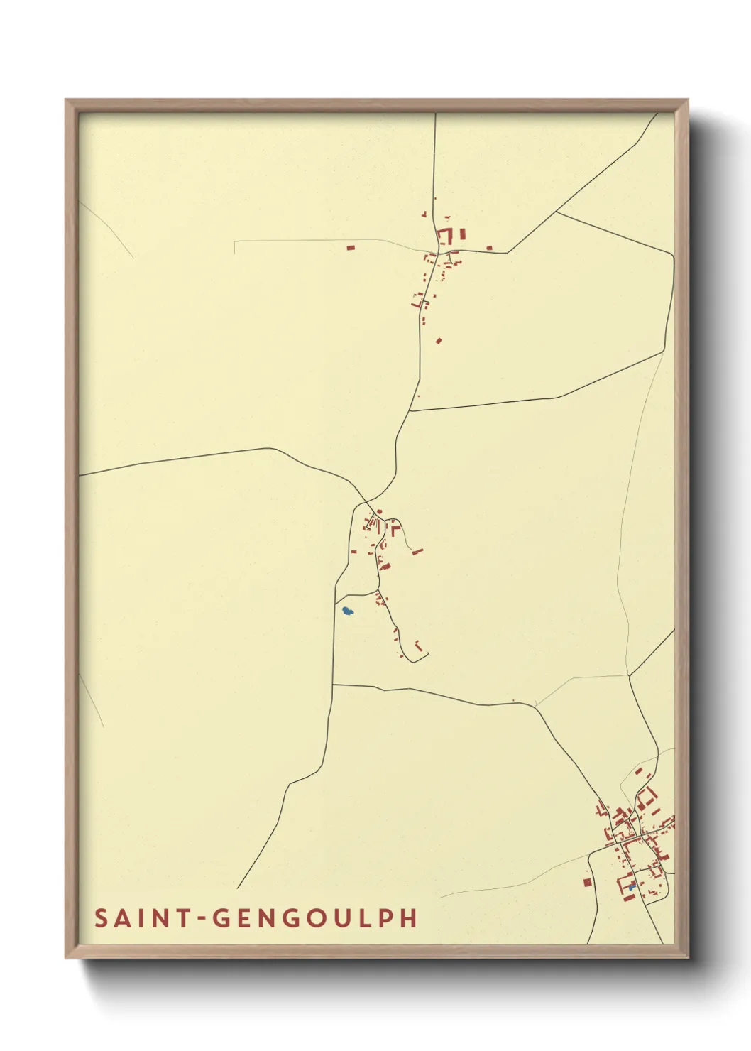 Une affiche de carte sur Saint-Gengoulph