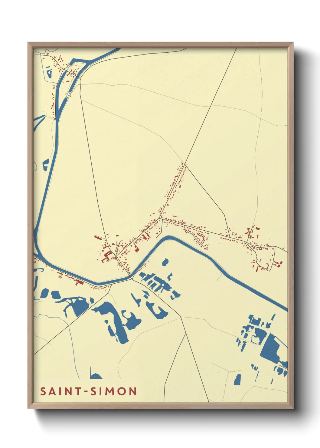 Une affiche de carte sur Saint-Simon