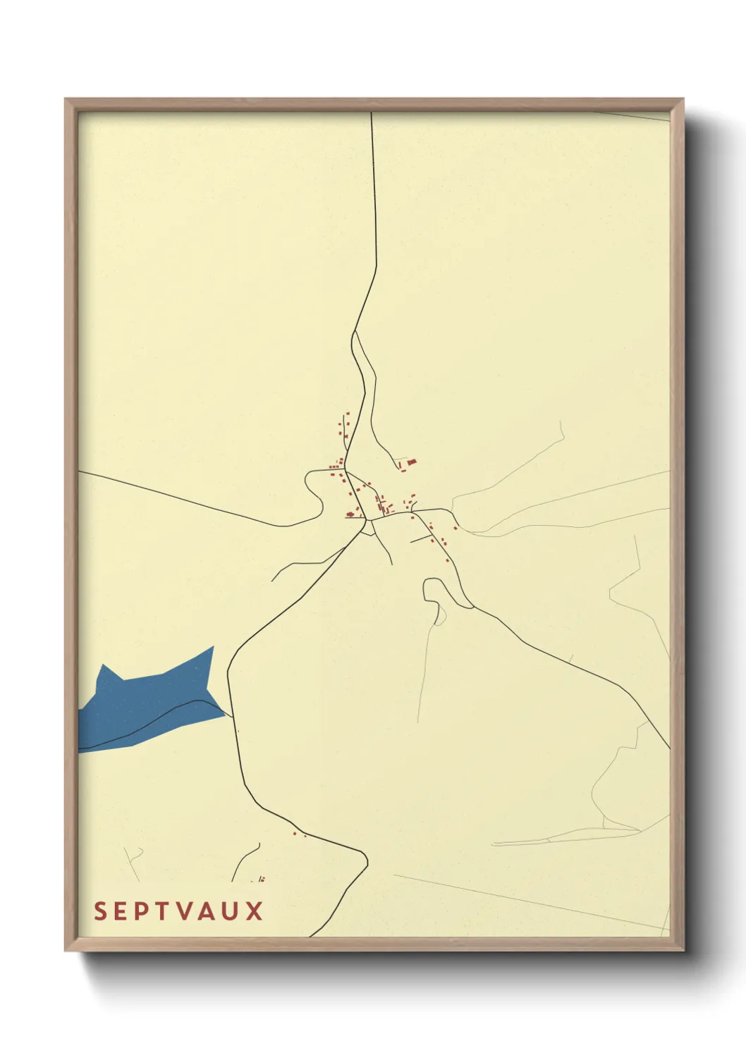 Une affiche de carte sur Septvaux