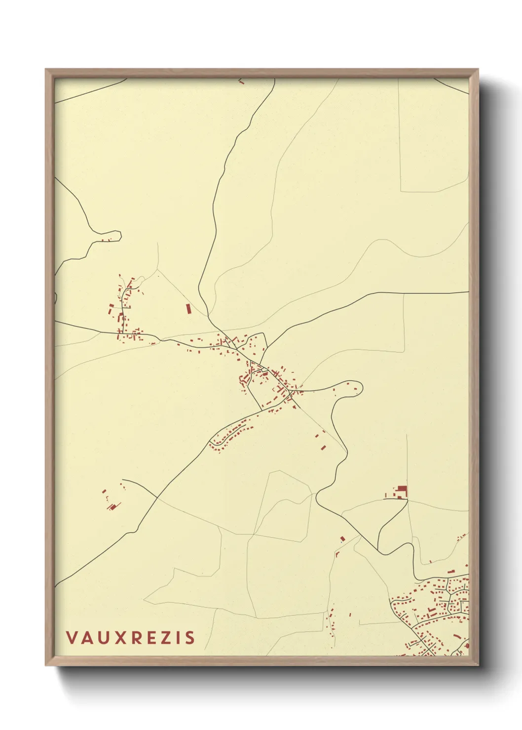 Une affiche de carte sur Vauxrezis