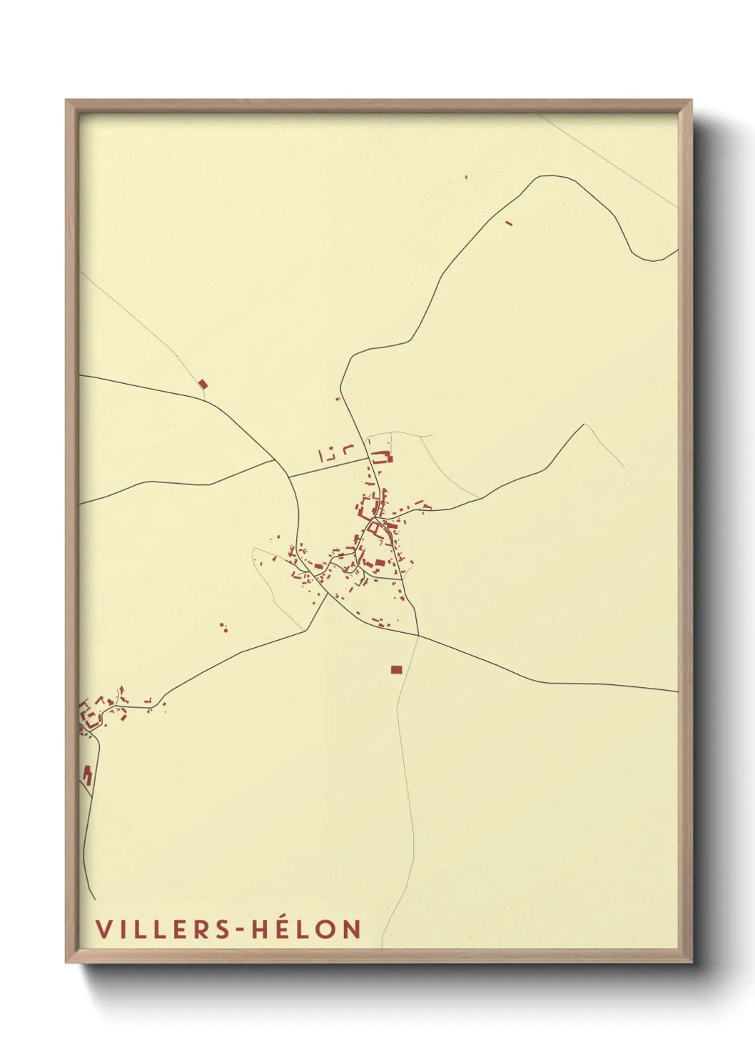 Une affiche de carte sur Villers-Hélon