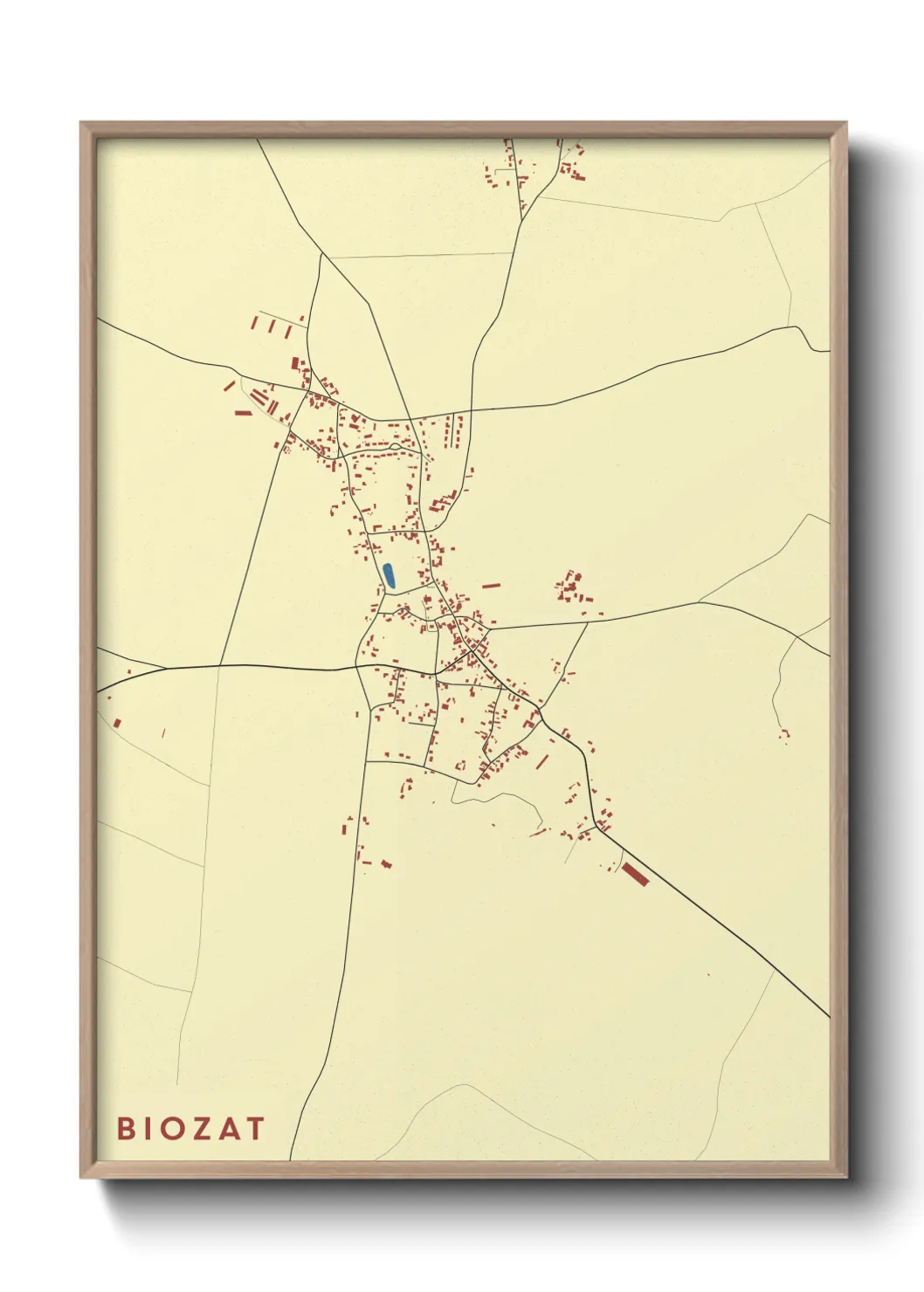 Une affiche de carte sur Biozat