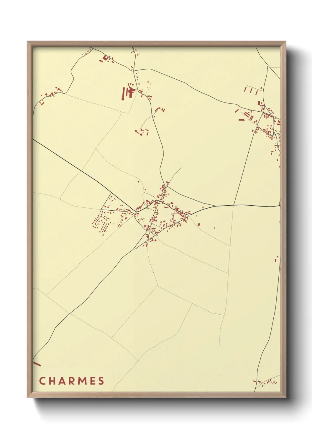 Une affiche de carte sur Charmes