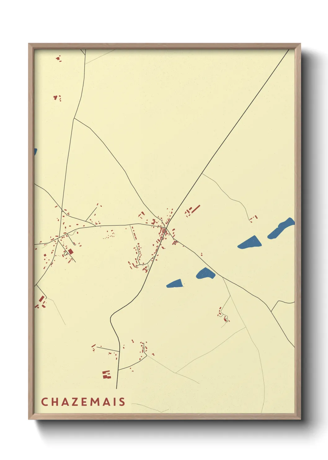 Une affiche de carte sur Chazemais