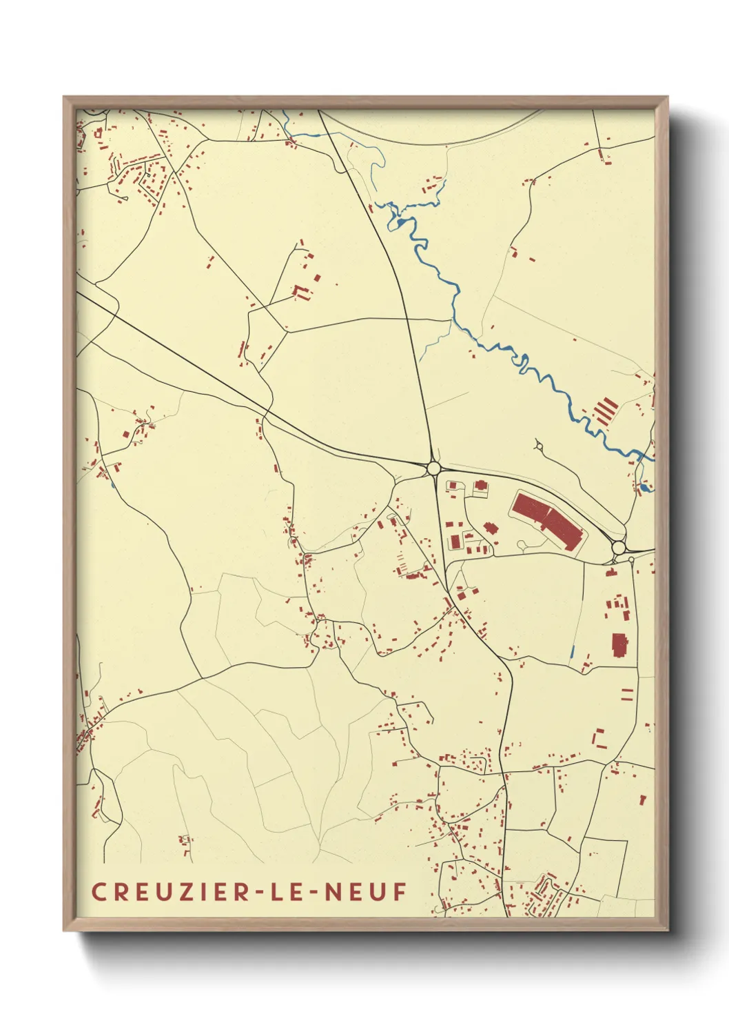 Un poster carteCreuzier-le-Neuf