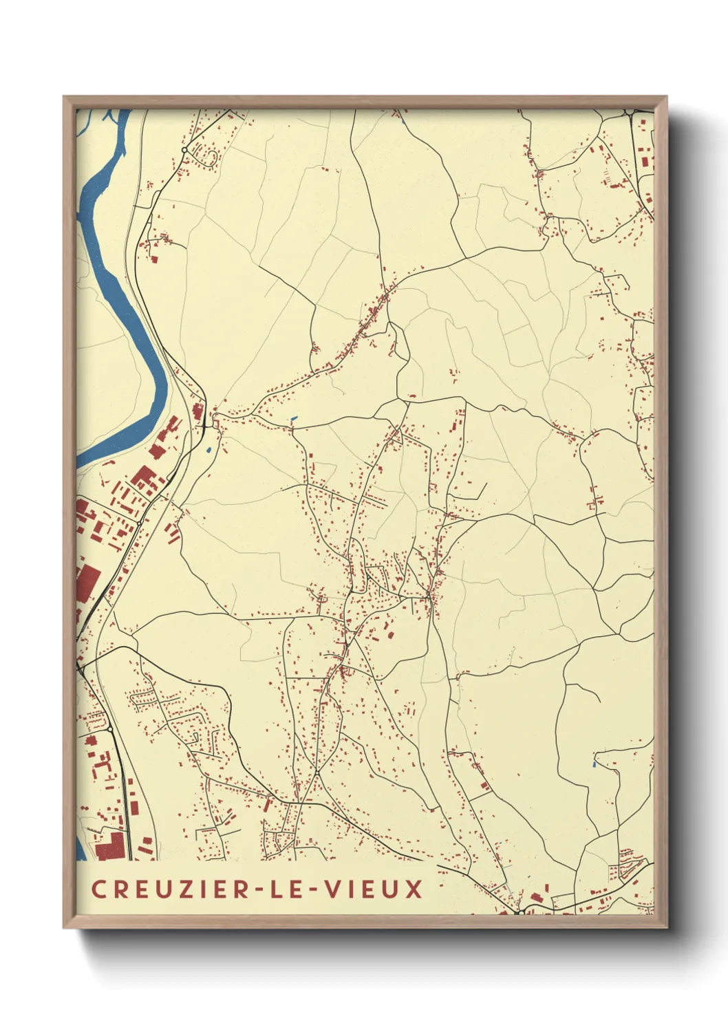 Une affiche de carte sur Creuzier-le-Vieux