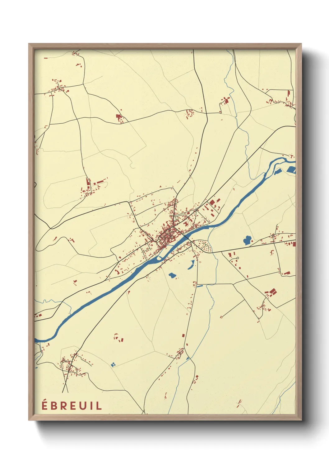 Une affiche de carte sur Ébreuil