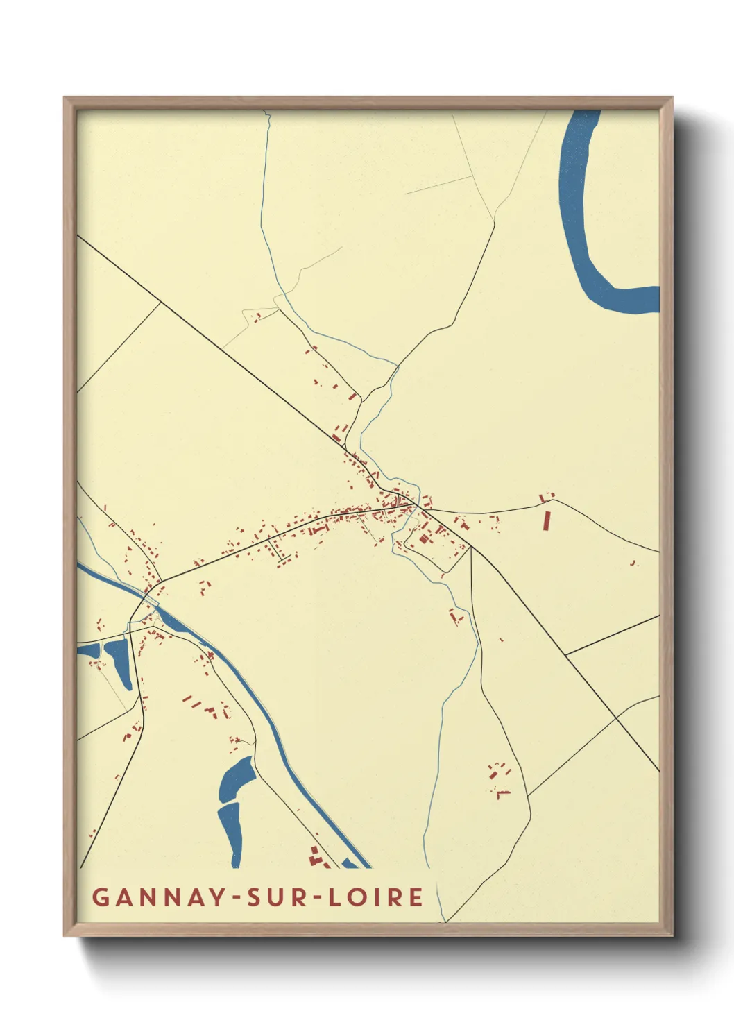 Une affiche de carte sur Gannay-sur-Loire
