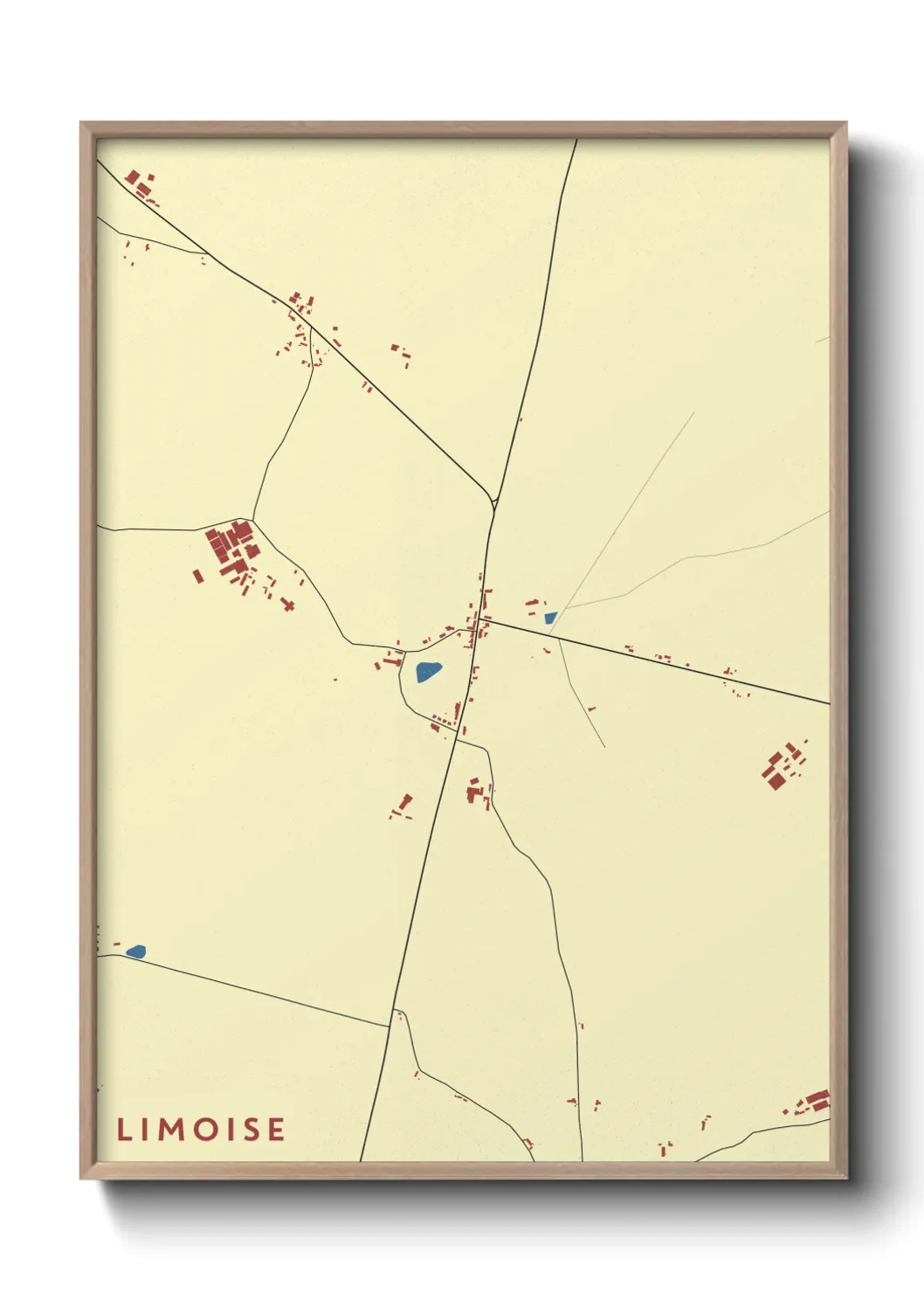 Une affiche de carte sur Limoise