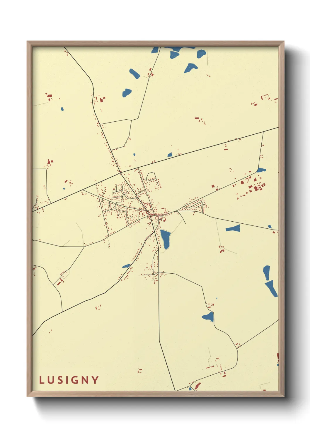 Une affiche de carte sur Lusigny