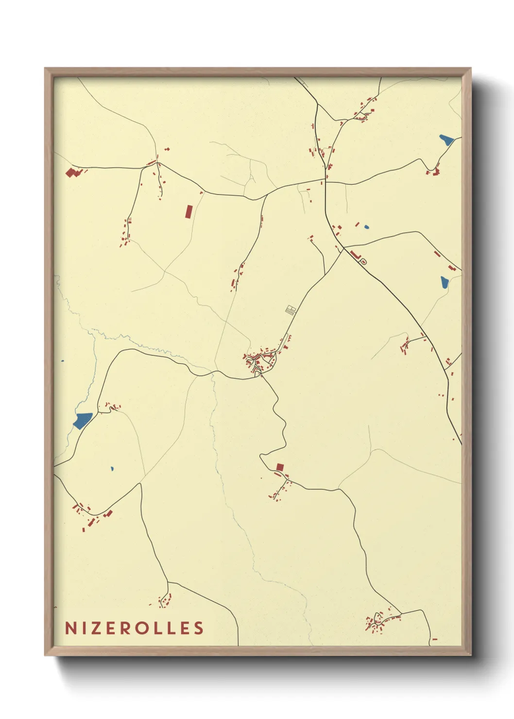 Une affiche de carte sur Nizerolles