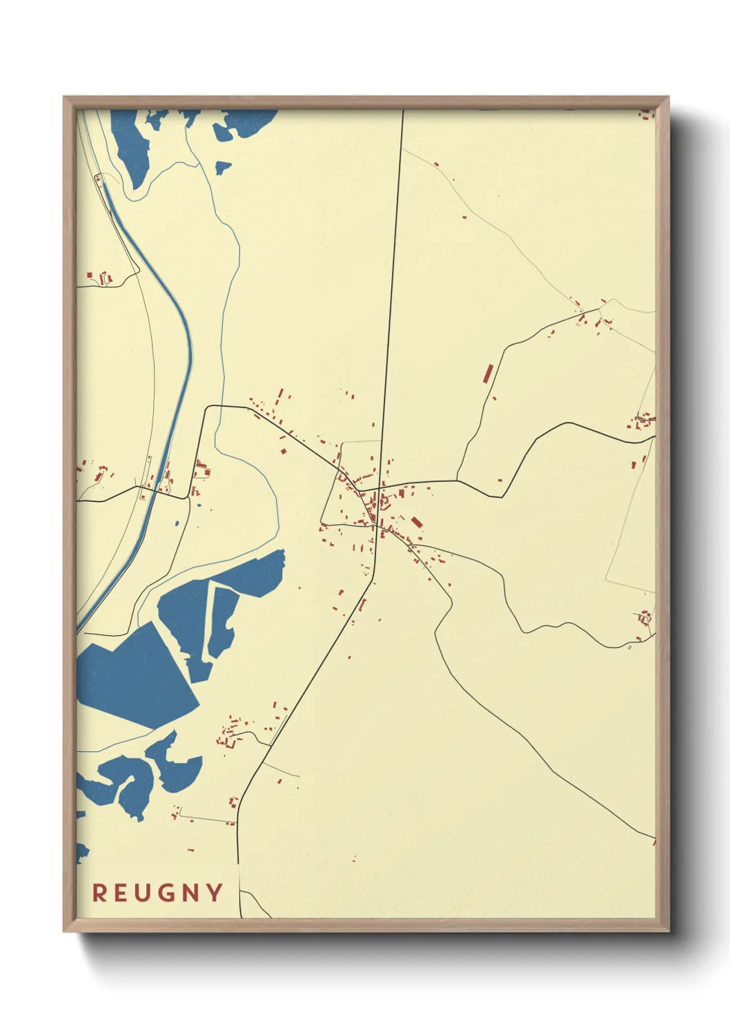 Une affiche de carte sur Reugny