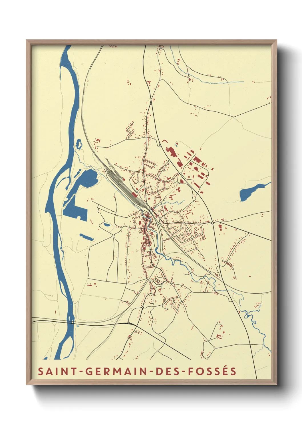 Une affiche de carte sur Saint-Germain-des-Fossés