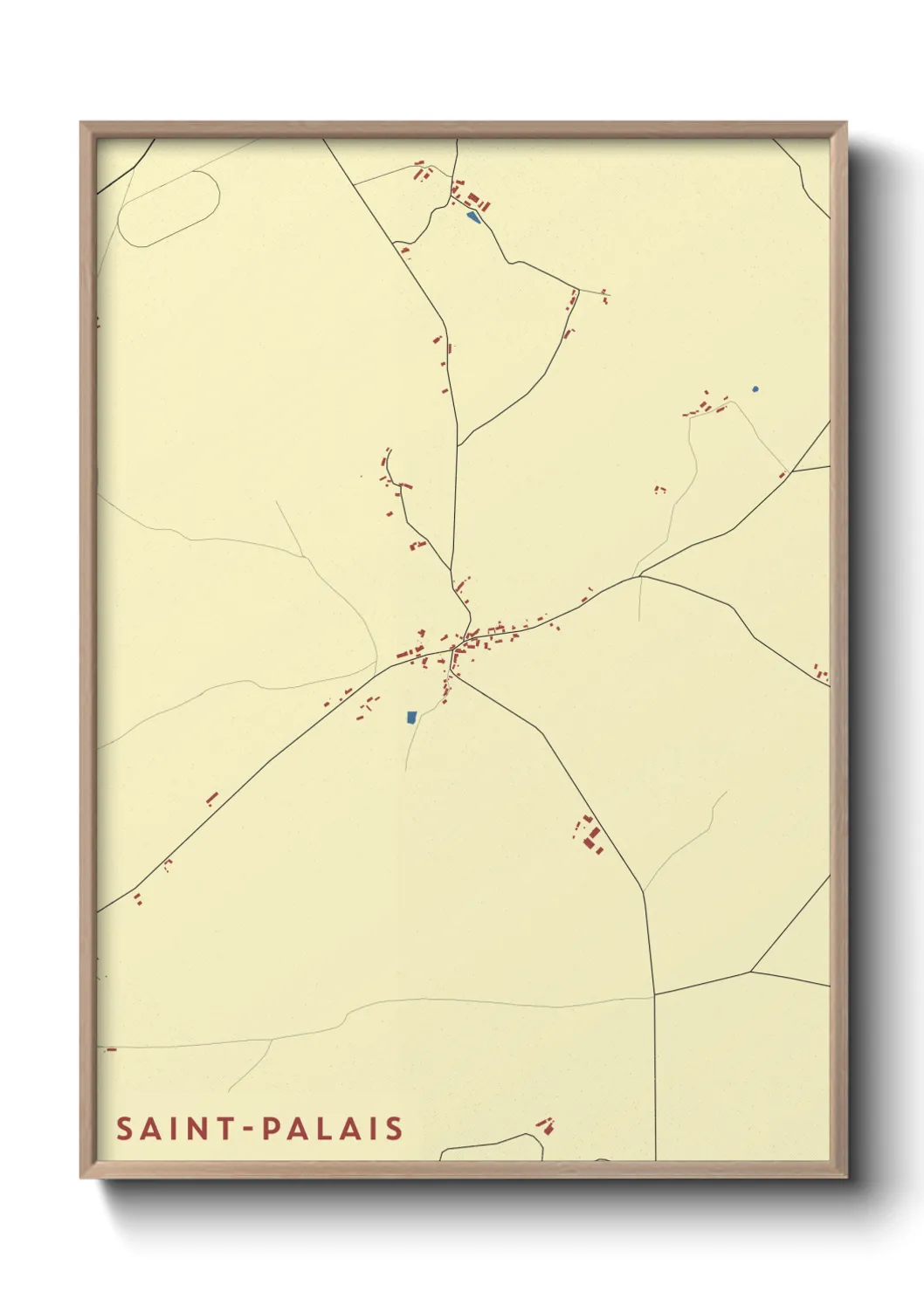 Une affiche de carte sur Saint-Palais