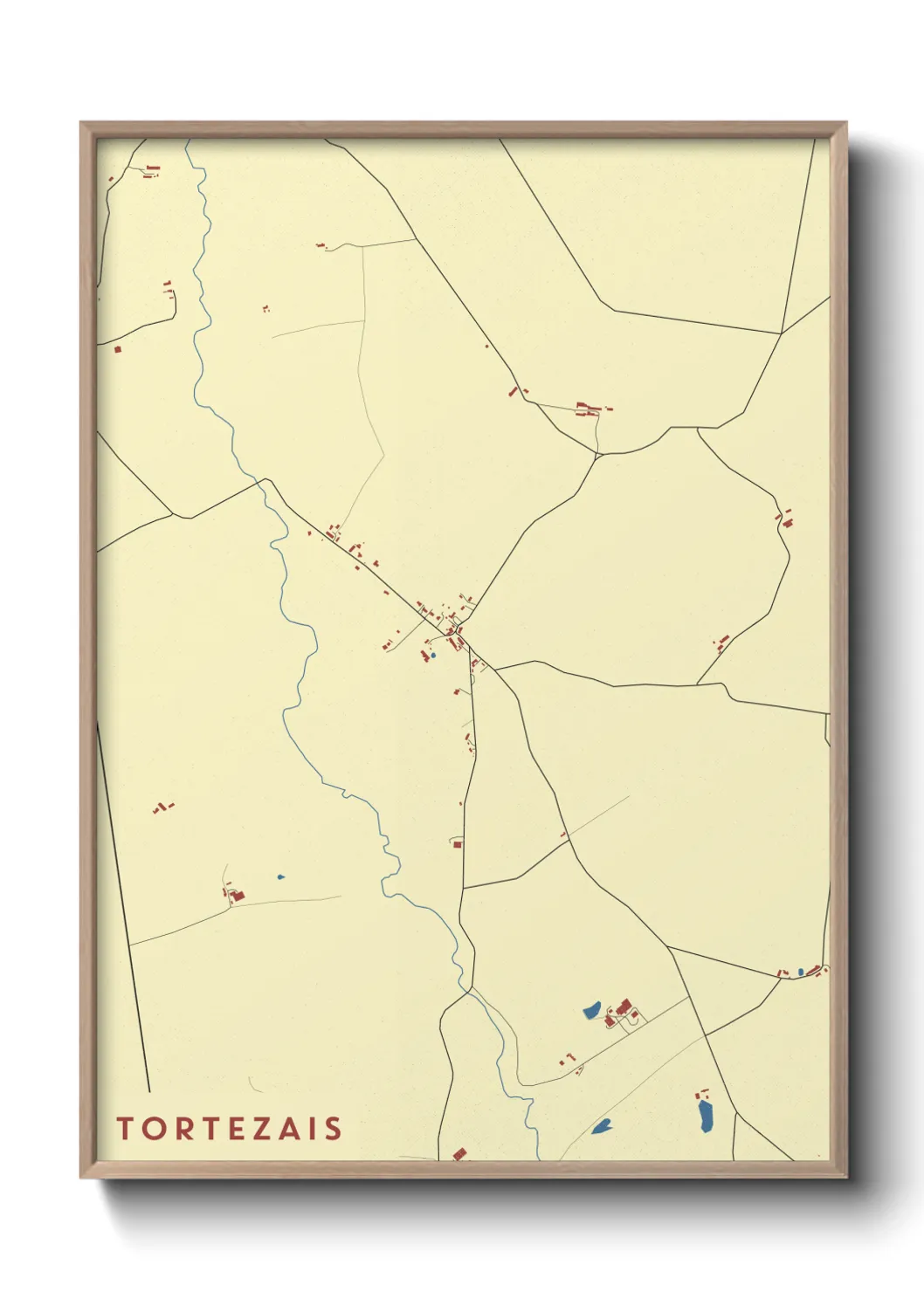 Une affiche de carte sur Tortezais
