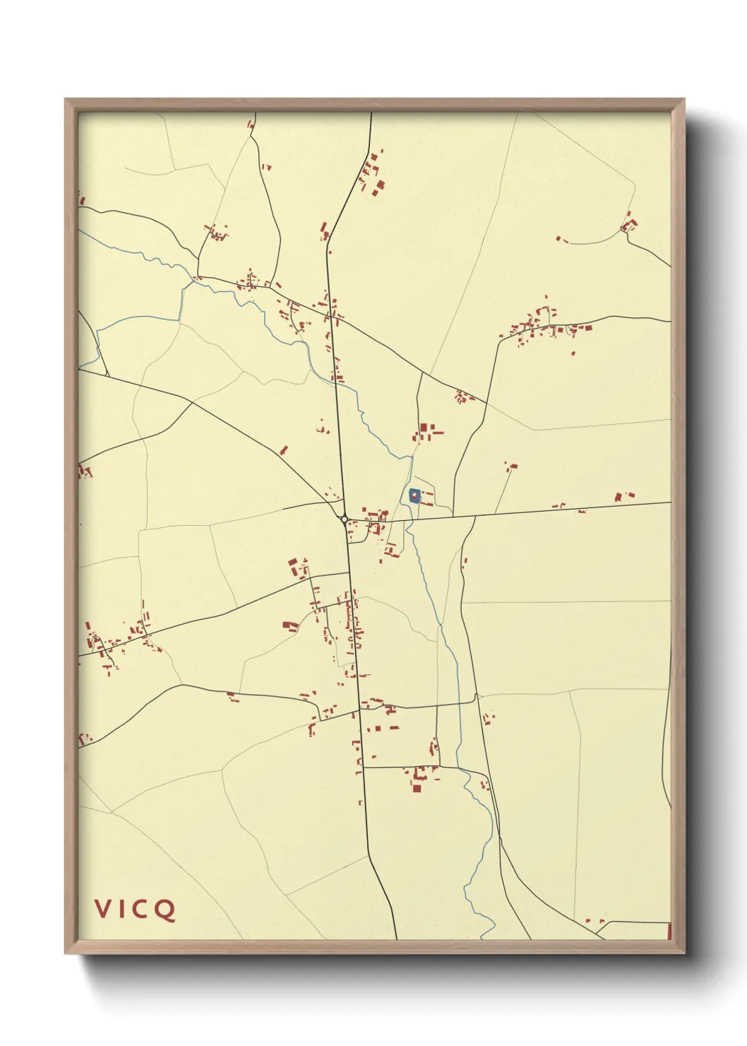 Une affiche de carte sur Vicq