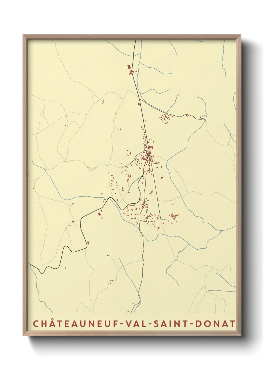 Un poster carteChâteauneuf-Val-Saint-Donat