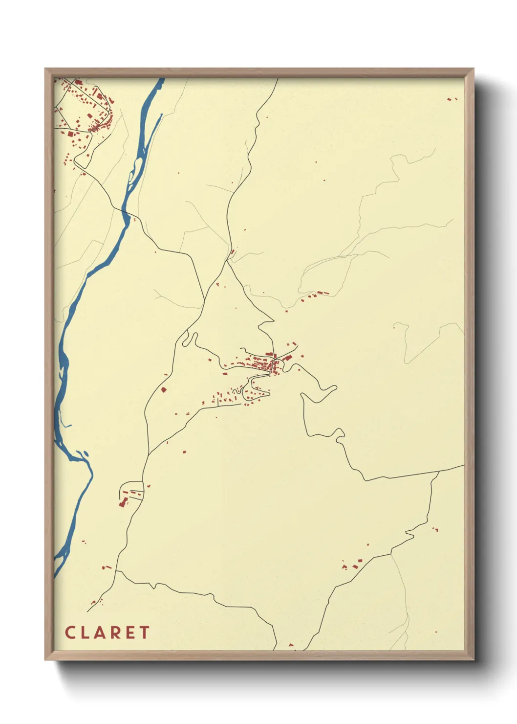 Une affiche de carte sur Claret