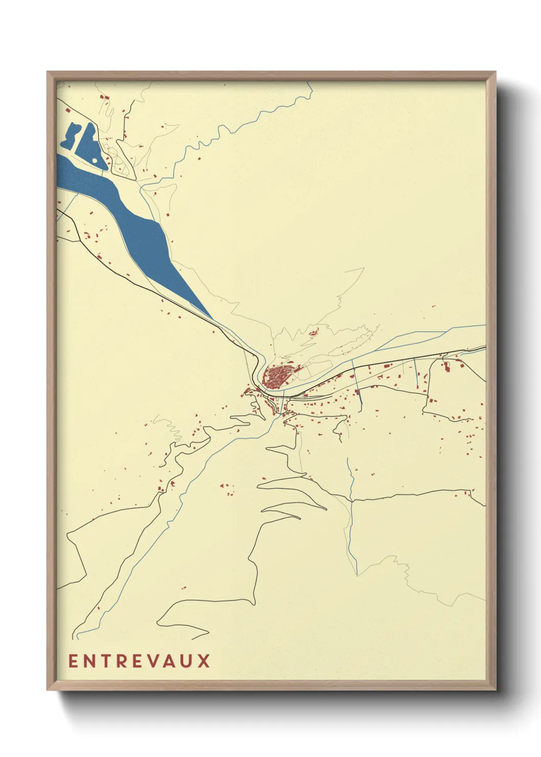 Une affiche de carte sur Entrevaux